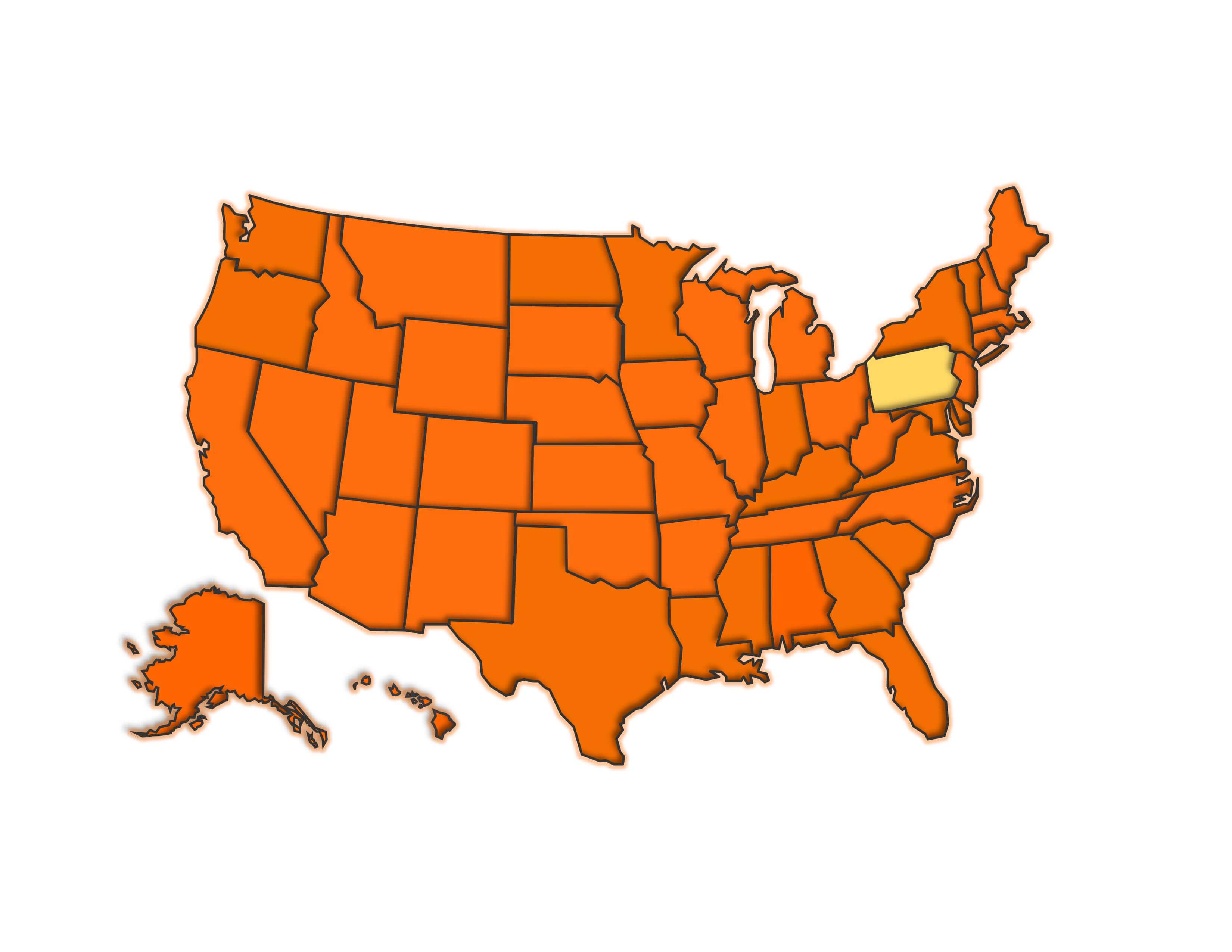 PA licensure map