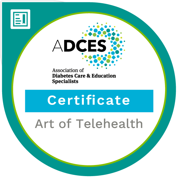 ADCES Art of Telehealth Certificate Program badge