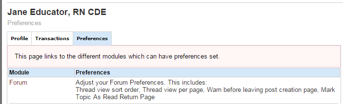 Editing MY AADE NETWORK Forum Preferences